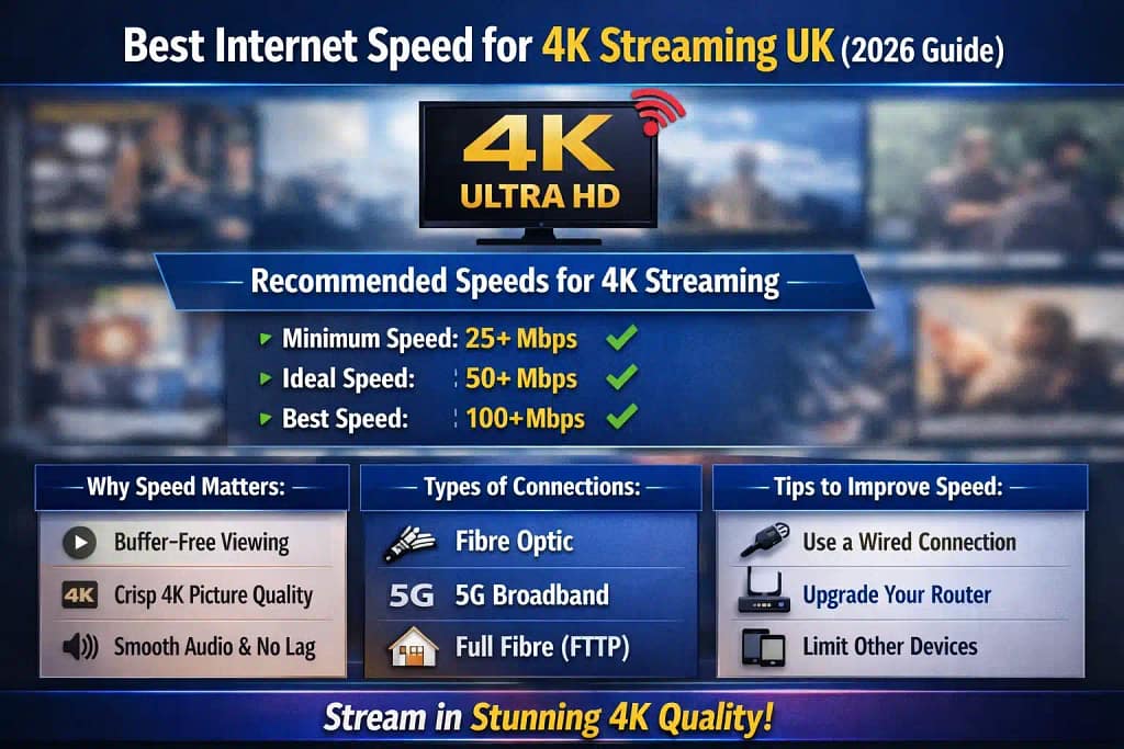 best internet speed for 4K streaming UK