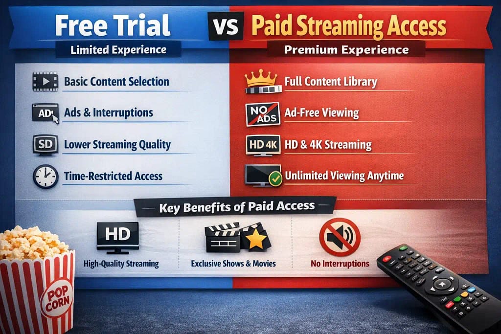 free trial vs paid streaming access